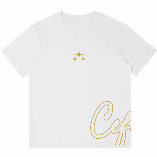 CEFLAIRE "GOLDEN STARS" WHITE TEE