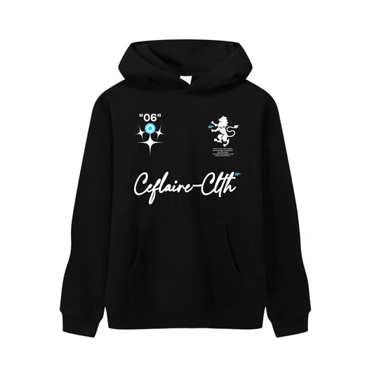 CEFLAIRE "BLACK/TURQUOISE 06" HOODIE "530 GSM"