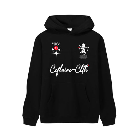 CEFLAIRE "BLACK/RED 06" HOODIE "530 GSM"